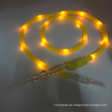 Neueste 1,8 m gelbe LED Taschenlampe Silikon Shisha Shisha Schlauch (ES-HH-015-3)